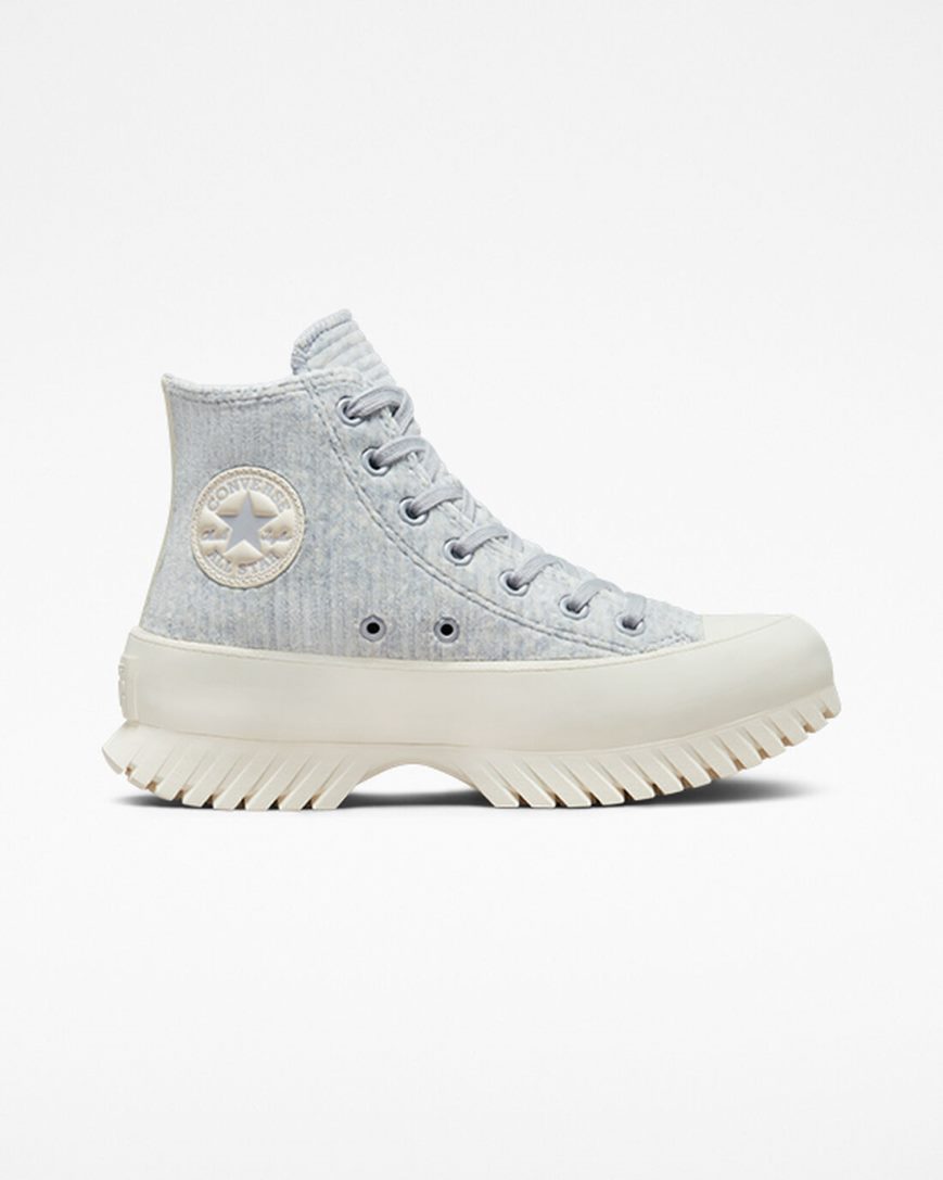 Women\'s Converse Chuck Taylor All Star Lugged 2.0 Velour High Top Shoes Blue | AU 389E4C